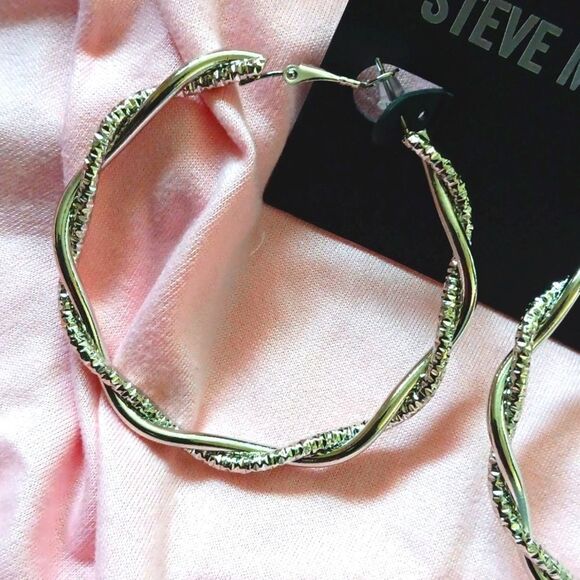 NWT Steve Madden Double Twist Hoops - Picture 2 of 6